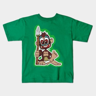 Little Monkey Warrior Kids T-Shirt